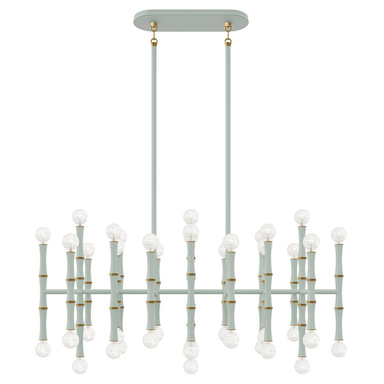 Robert Abbey - MCL77 - 42 Light Chandelier - Kane - Matte Celadon w/Modern Brass