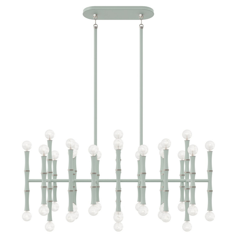 Robert Abbey - MCL78 - 42 Light Chandelier - Kane - Matte Celadon w/Polished Nickel