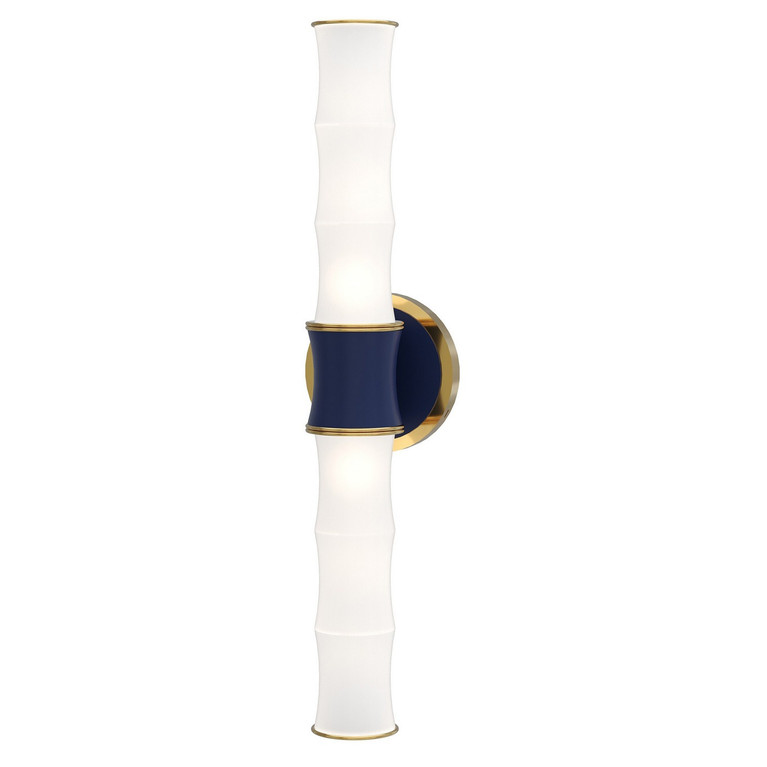Robert Abbey - MMB83 - Two Light Wall Sconce - Kane - Matte Midnight Blue w/Modern Brass