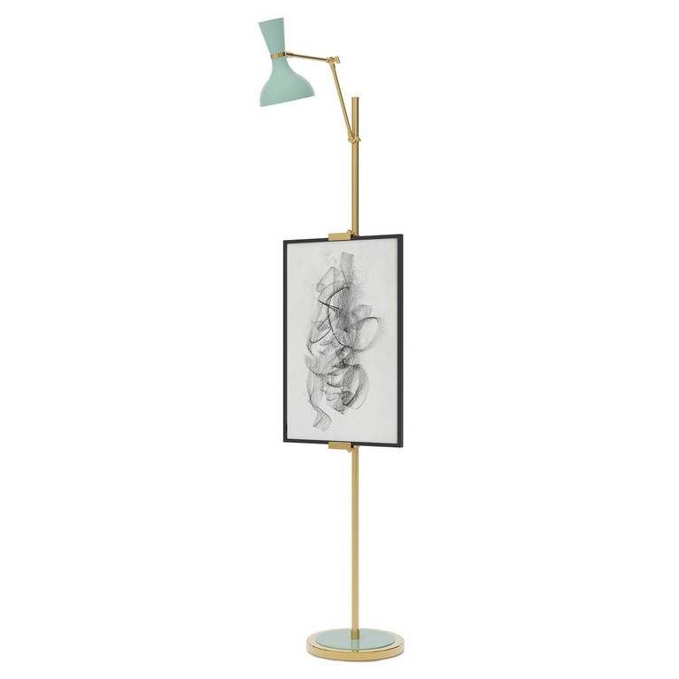 Robert Abbey - MN16MN - One Light Floor Easel - Clare - Modern Brass w/Mint Painted