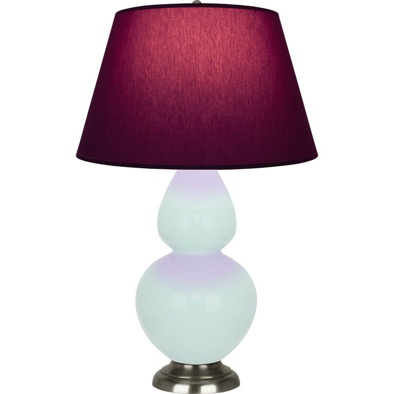 Robert Abbey - MN22P - One Light Table Lamp - Double Gourd - Mint Glazed Ceramic w/Antique Silver