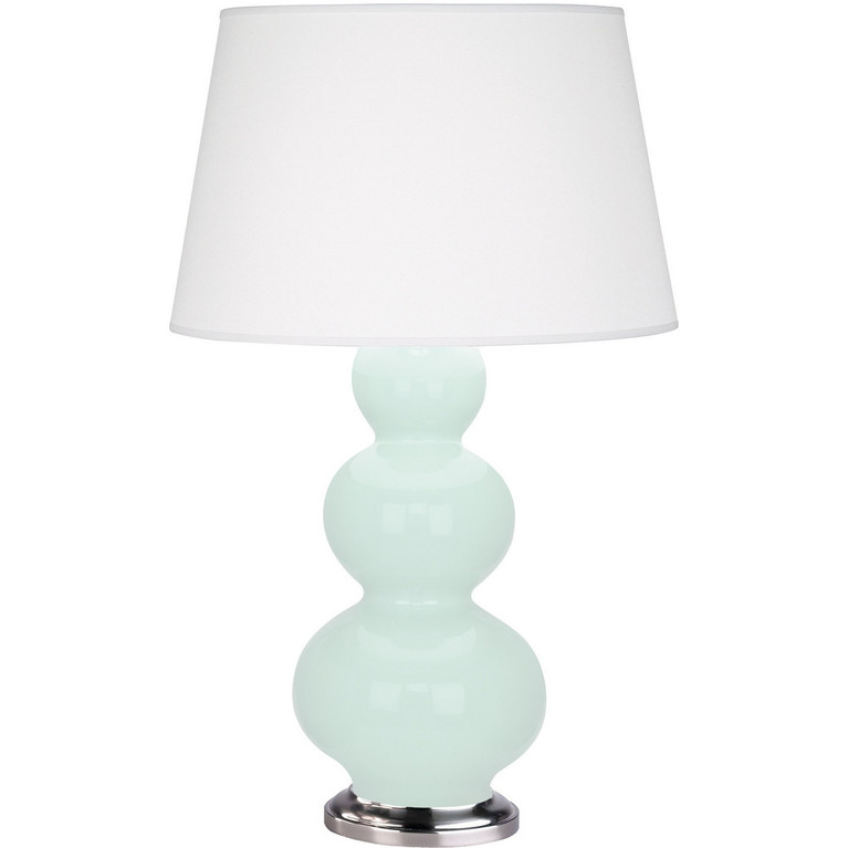 Robert Abbey - MN42X - One Light Table Lamp - Triple Gourd - Mint Glazed Ceramic w/Antique Silver