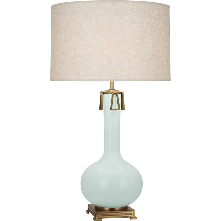 Robert Abbey - MN992 - One Light Table Lamp - Athena - Mint Glazed Ceramic w/Aged Brass