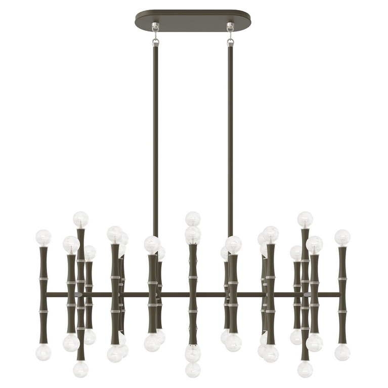 Robert Abbey - MST78 - 42 Light Chandelier - Kane - Matte Smokey Taupe w/Polished Nickel