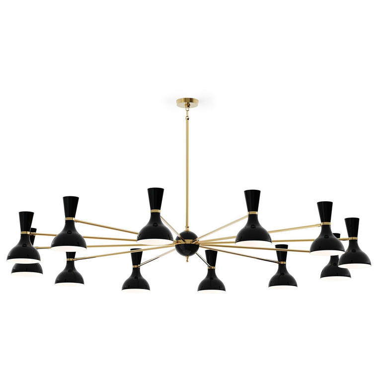 Robert Abbey - OS12OS - 12 Light Chandelier - Clare - Modern Brass w/Obsidian Painted