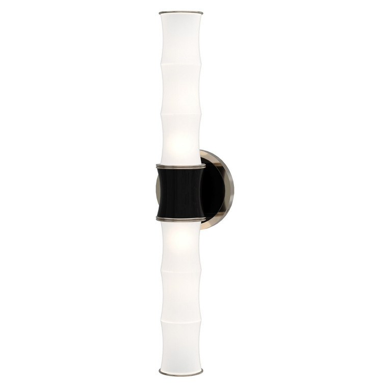 Robert Abbey - OS84 - Two Light Wall Sconce - Kane - Obsidian w/Polished Nickel