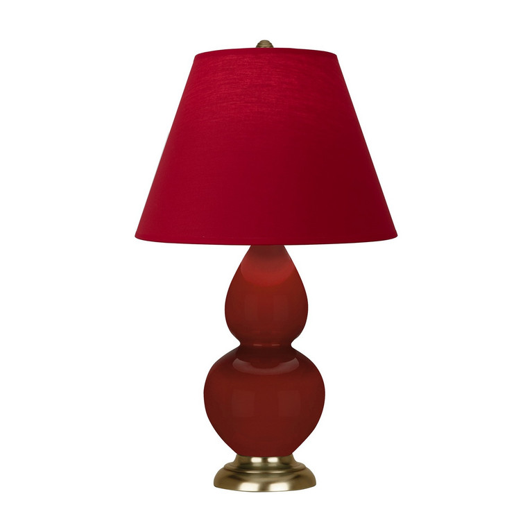 Robert Abbey - OX10R - One Light Accent Lamp - Small Double Gourd - Oxblood Glazed Ceramic w/Antique Natural Brass