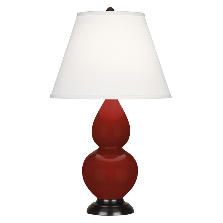 Robert Abbey - OX11X - One Light Accent Lamp - Small Double Gourd - Oxblood Glazed Ceramic w/Deep Patina Bronze