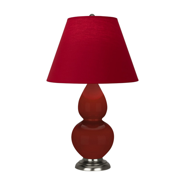 Robert Abbey - OX12R - One Light Accent Lamp - Small Double Gourd - Oxblood Glazed Ceramic w/Antique Silver