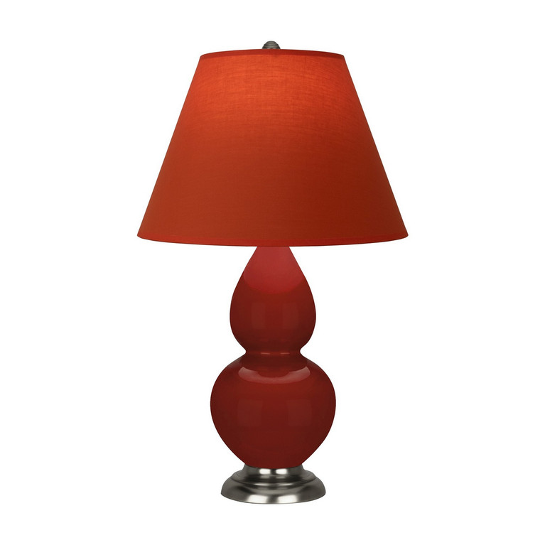 Robert Abbey - OX12T - One Light Accent Lamp - Small Double Gourd - Oxblood Glazed Ceramic w/Antique Silver