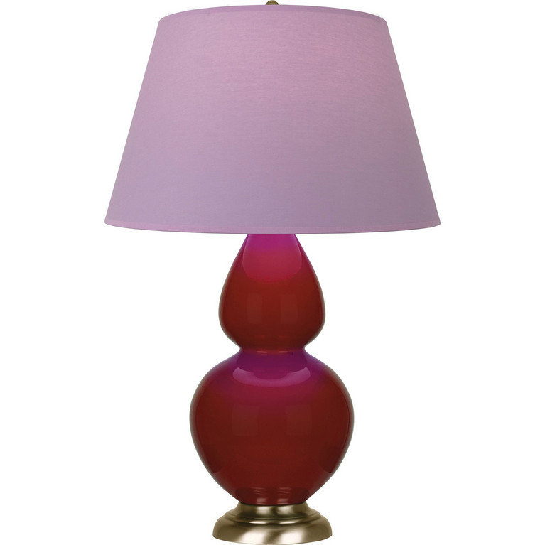 Robert Abbey - OX20L - One Light Table Lamp - Double Gourd - Oxblood Glazed Ceramic w/Antique Natural Brass
