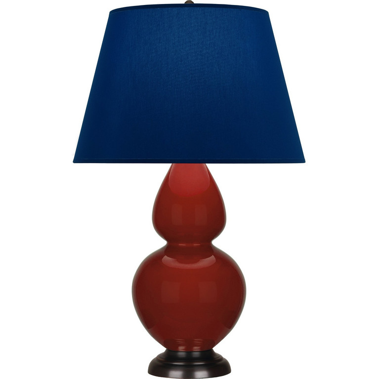 Robert Abbey - OX21N - One Light Table Lamp - Double Gourd - Oxblood Glazed Ceramic w/Deep Patina Bronze