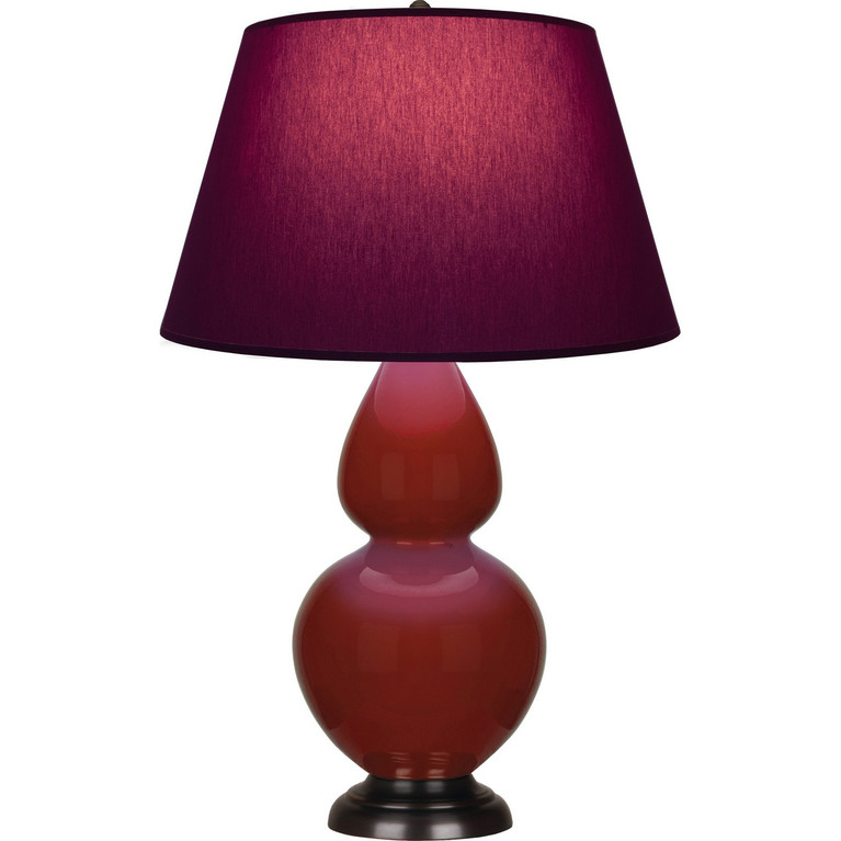 Robert Abbey - OX21P - One Light Table Lamp - Double Gourd - Oxblood Glazed Ceramic w/Deep Patina Bronze