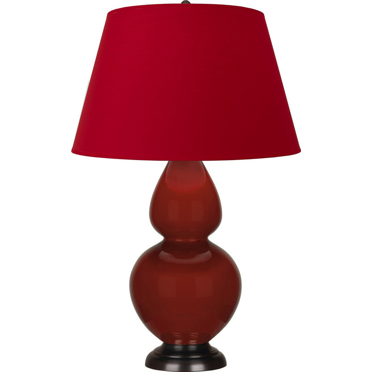 Robert Abbey - OX21R - One Light Table Lamp - Double Gourd - Oxblood Glazed Ceramic w/Deep Patina Bronze