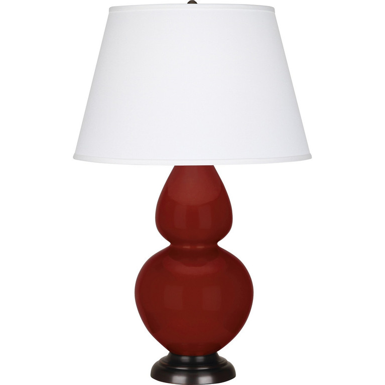 Robert Abbey - OX21X - One Light Table Lamp - Double Gourd - Oxblood Glazed Ceramic w/Deep Patina Bronze