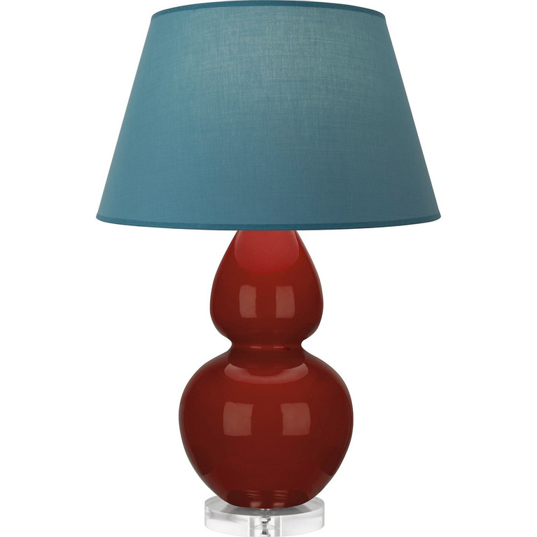Robert Abbey - OX23B - One Light Table Lamp - Double Gourd - Oxblood Glazed Ceramic w/Lucite