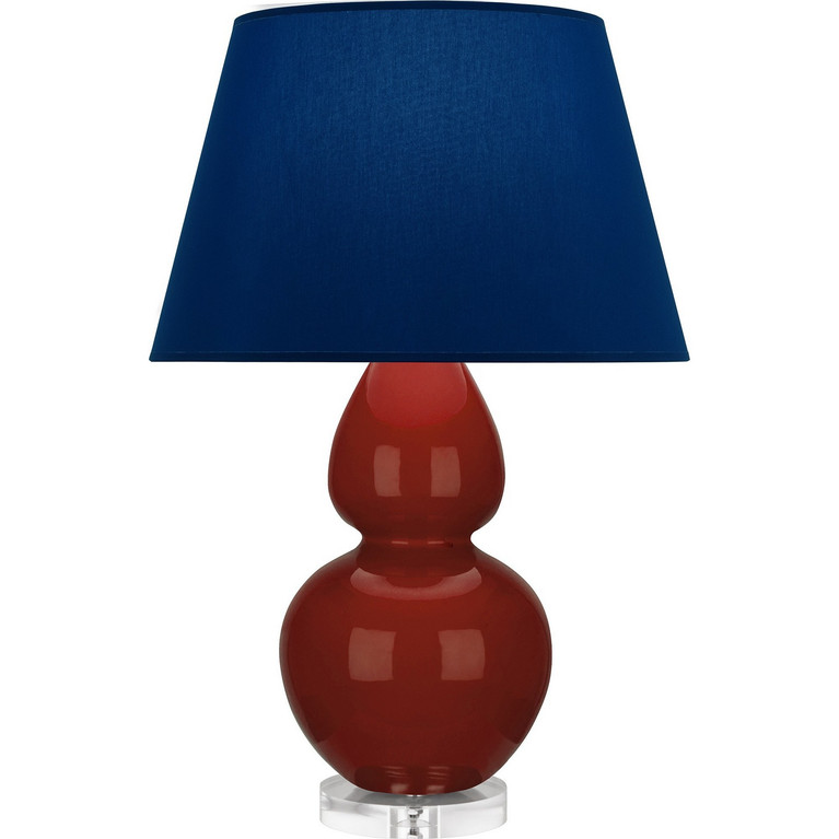 Robert Abbey - OX23N - One Light Table Lamp - Double Gourd - Oxblood Glazed Ceramic w/Lucite