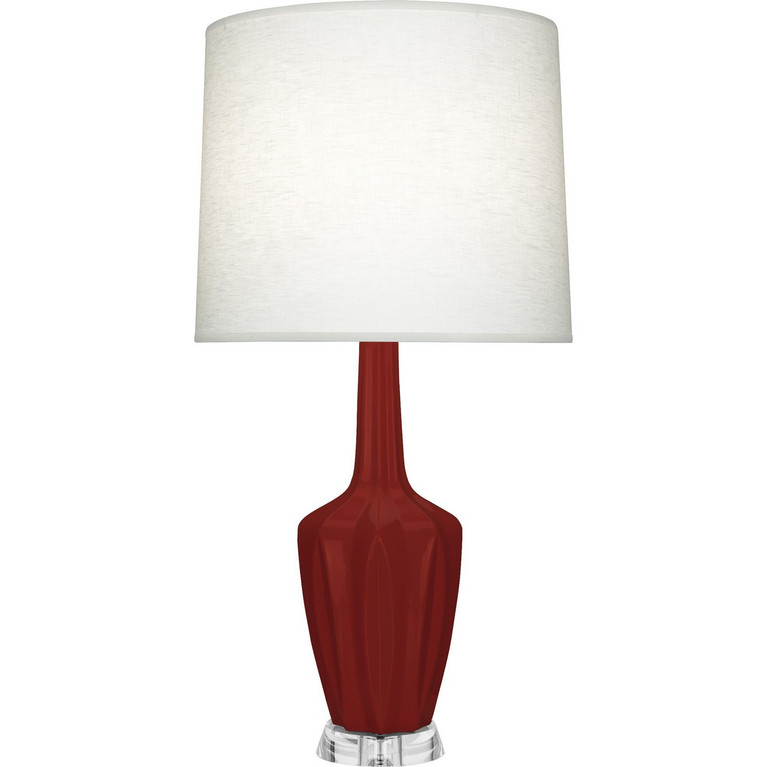 Robert Abbey - OX37 - One Light Table Lamp - Emma - Oxblood Glazed Ceramic w/Polished Nickel