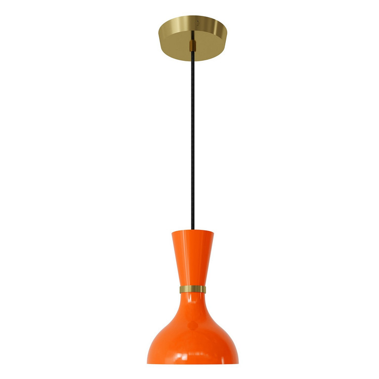 Robert Abbey - PM01PM - One Light Pendant - Clare - Modern Brass w/Pumpkin Painted