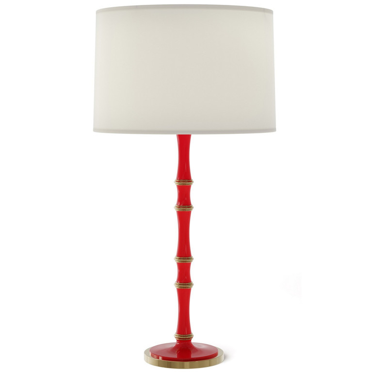 Robert Abbey - RR71 - One Light Table Lamp - Kane - Ruby Red w/Modern Brass