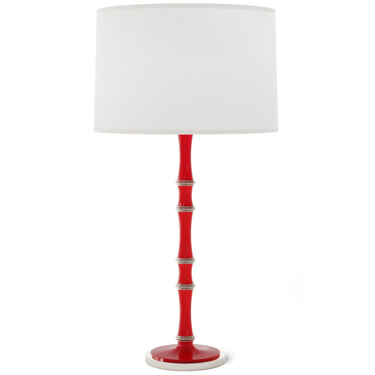 Robert Abbey - RR72 - One Light Table Lamp - Kane - Ruby Red w/Polished Nickel
