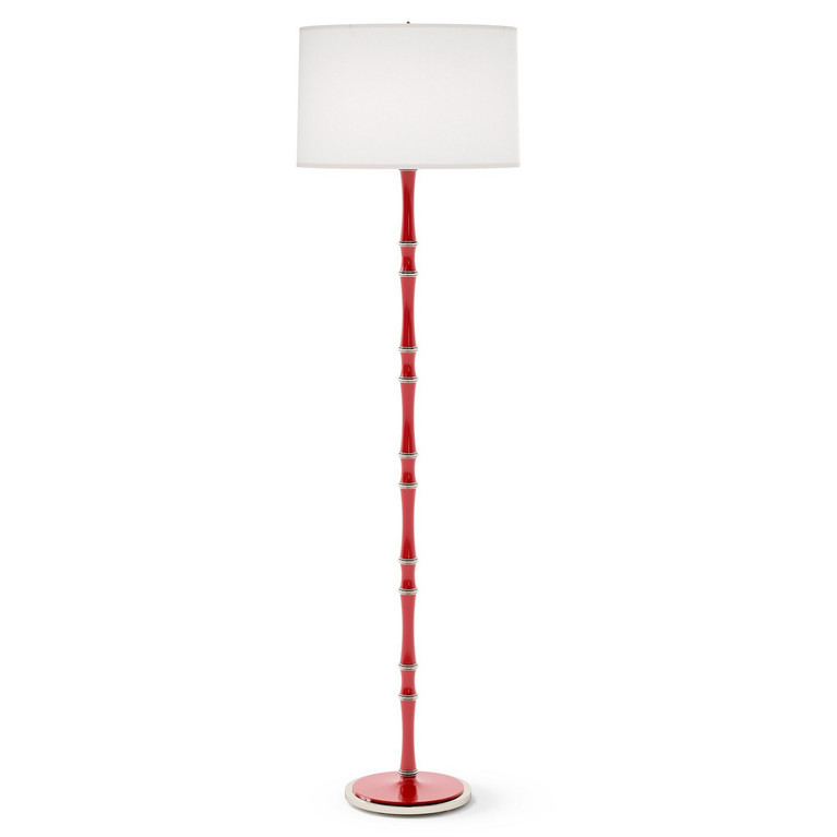 Robert Abbey - RR74 - One Light Floor Lamp - Kane - Ruby Red w/Polished Nickel