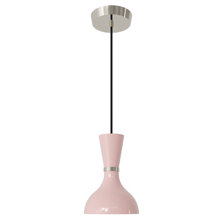 Robert Abbey - RW02RW - One Light Pendant - Clare - Polished Nickel w/Rose Water Painted