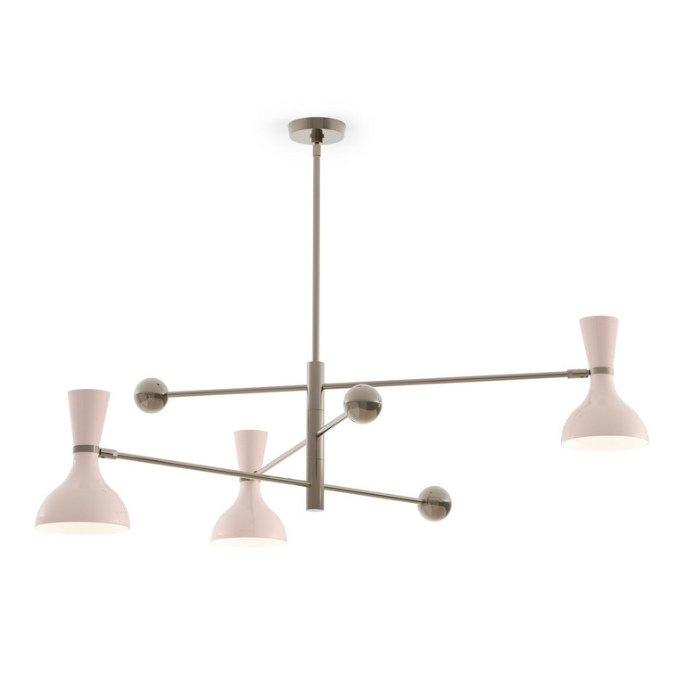 Robert Abbey - RW11RW - Three Light Pendant - Clare - Polished Nickel w/Rose Water Painted