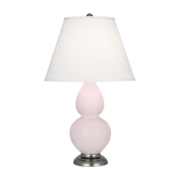 Robert Abbey - RW12X - One Light Accent Lamp - Small Double Gourd - Rose Water Glazed Ceramic w/Antique Silver