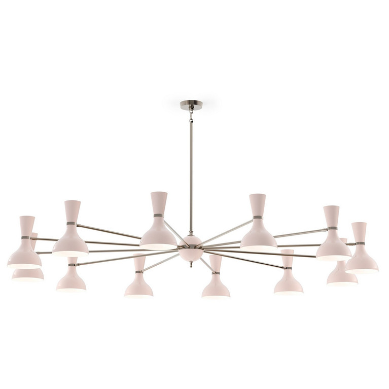 Robert Abbey - RW13RW - 12 Light Chandelier - Clare - Polished Nickel w/Rose Water Painted