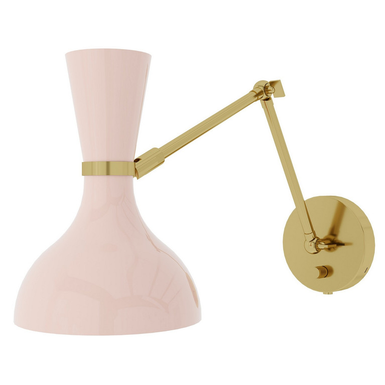 Robert Abbey - RW18RW - One Light Wall Sconce - Clare - Modern Brass w/Rose Water Painted