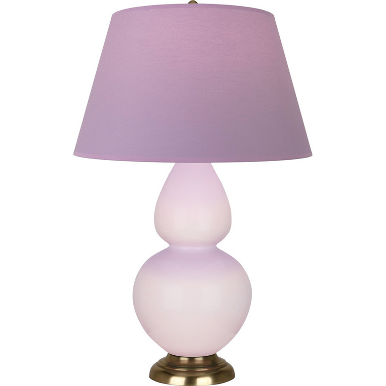 Robert Abbey - RW20L - One Light Table Lamp - Double Gourd - Rose Water Glazed Ceramic w/Antique Natural Brass