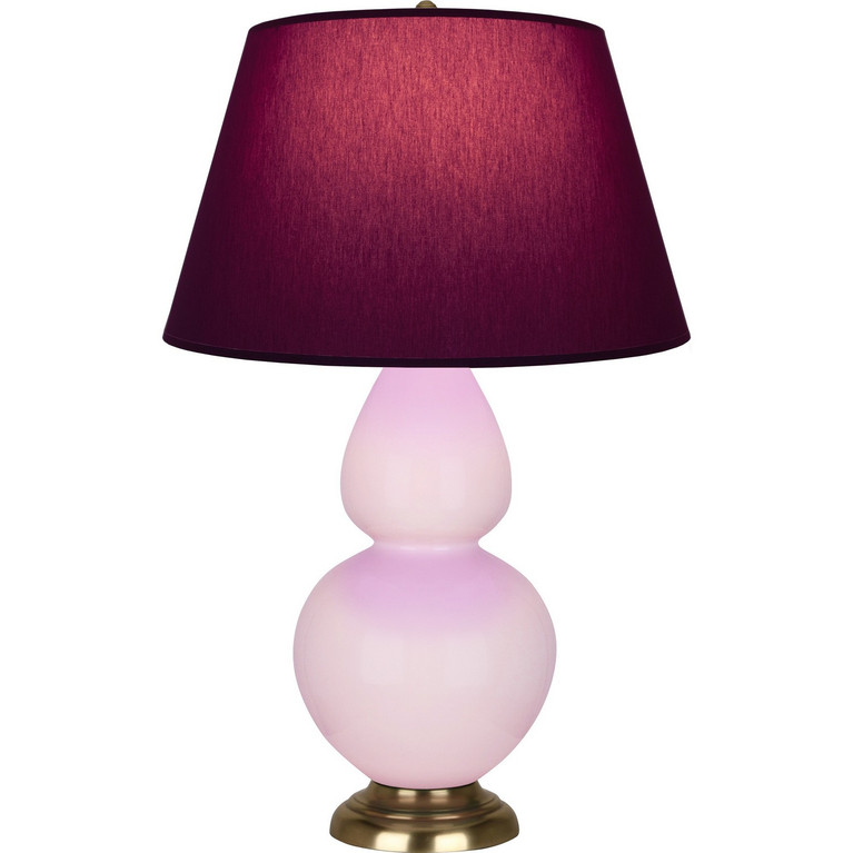Robert Abbey - RW20P - One Light Table Lamp - Double Gourd - Rose Water Glazed Ceramic w/Antique Natural Brass