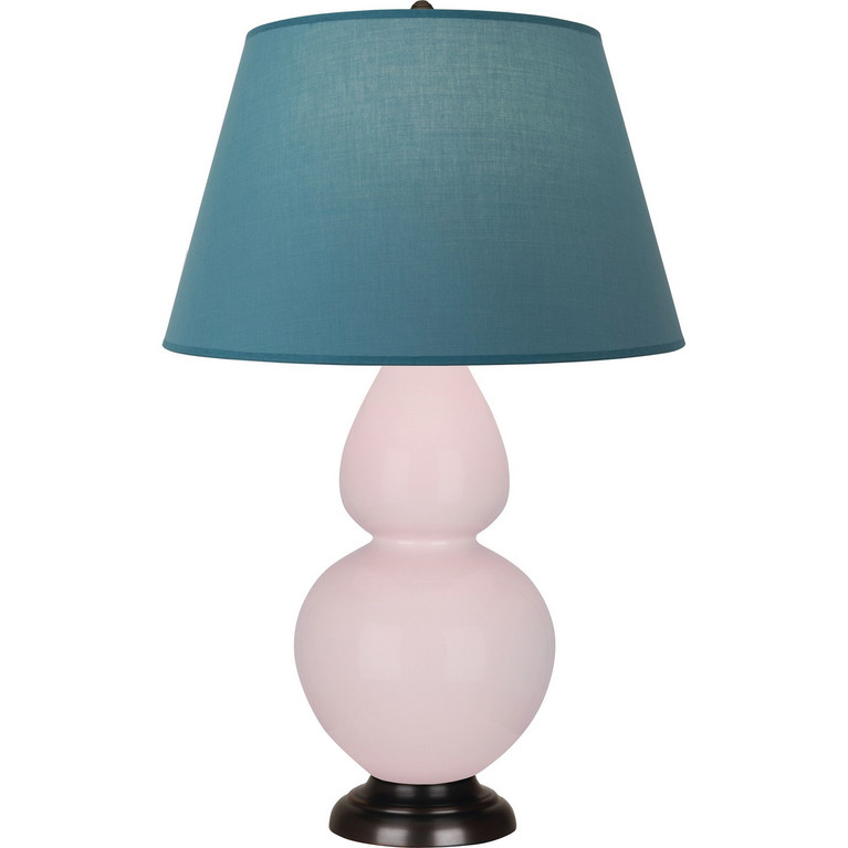 Robert Abbey - RW21B - One Light Table Lamp - Double Gourd - Rose Water Glazed Ceramic w/Deep Patina Bronze