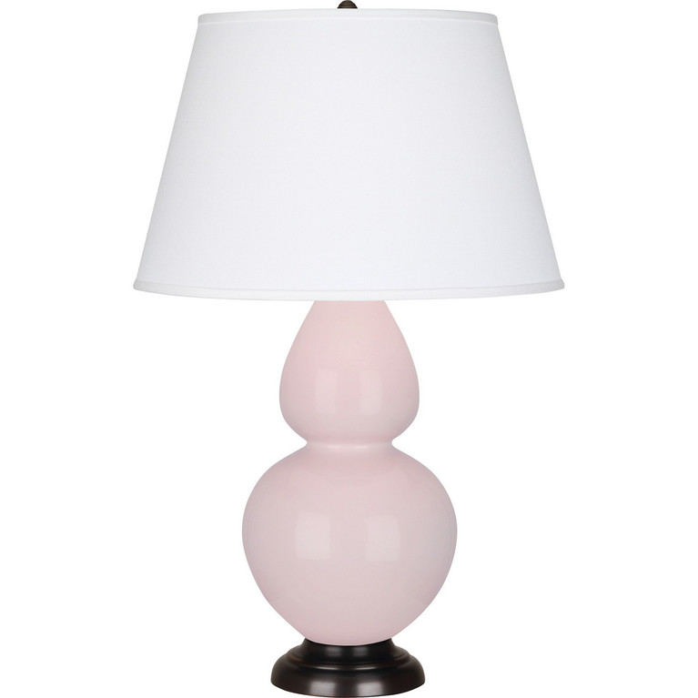 Robert Abbey - RW21X - One Light Table Lamp - Double Gourd - Rose Water Glazed Ceramic w/Deep Patina Bronze