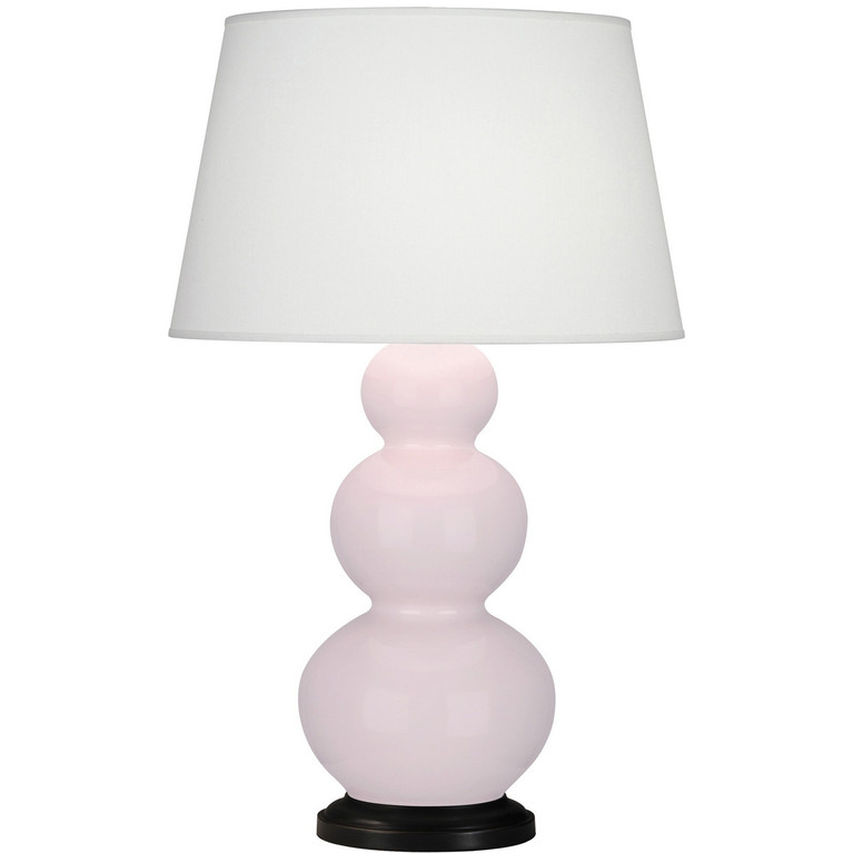 Robert Abbey - RW41X - One Light Table Lamp - Triple Gourd - Rose Water Glazed Ceramic w/Deep Patina Bronze