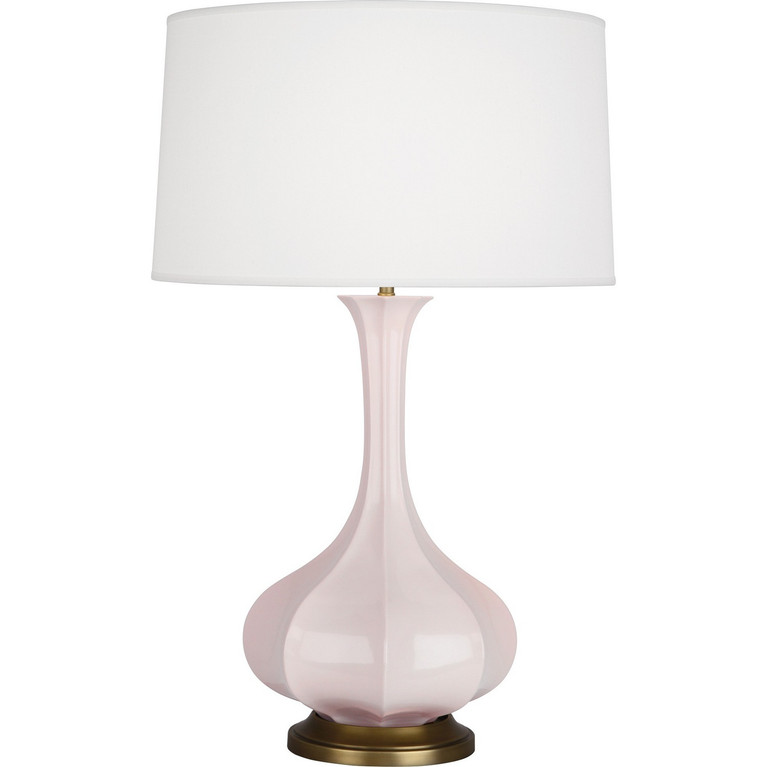 Robert Abbey - RW994 - One Light Table Lamp - Pike - Rose Water Glazed Ceramic w/Aged Brass