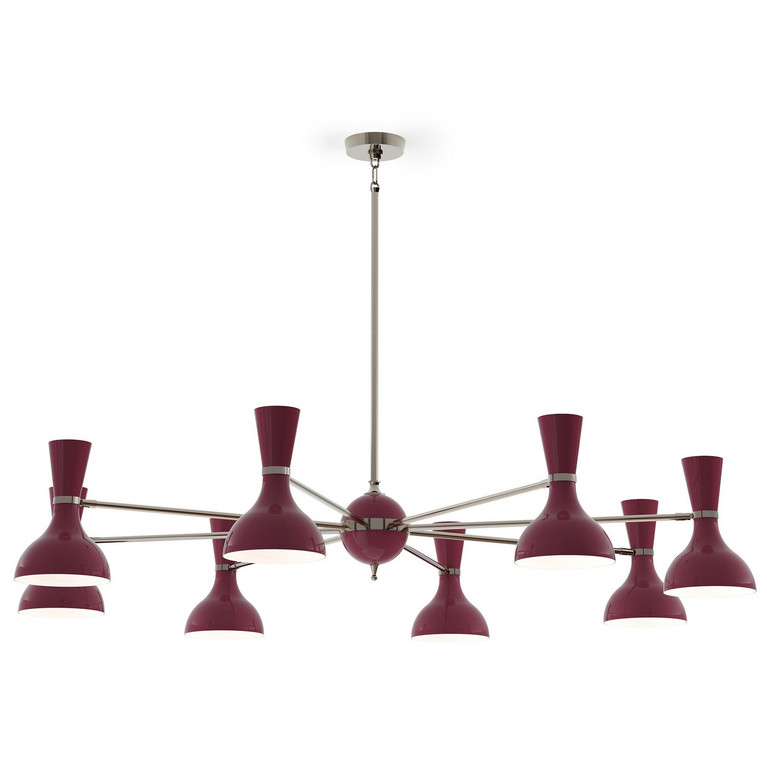 Robert Abbey - SM09SM - Eight Light Chandelier - Clare - Polished Nickel w/Sugar Plum Painted