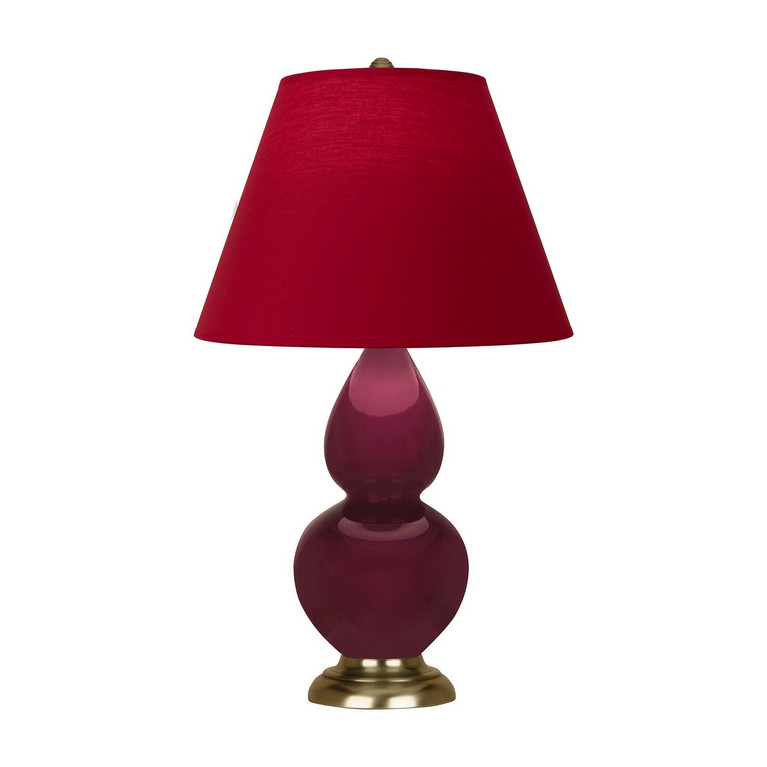 Robert Abbey - SM10R - One Light Accent Lamp - Small Double Gourd - Sugar Plum Glazed Ceramic w/Antique Natural Brass