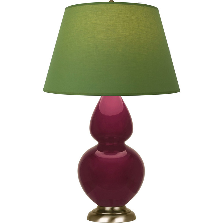 Robert Abbey - SM20G - One Light Table Lamp - Double Gourd - Sugar Plum Glazed Ceramic w/Antique Natural Brass