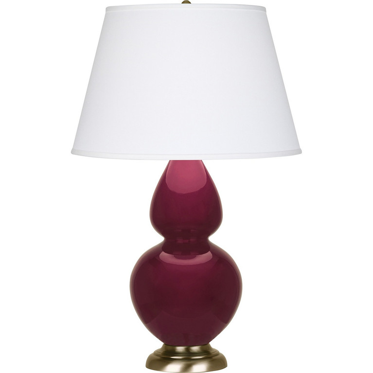 Robert Abbey - SM20X - One Light Table Lamp - Double Gourd - Sugar Plum Glazed Ceramic w/Antique Natural Brass