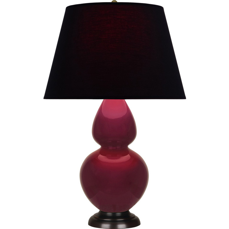 Robert Abbey - SM21K - One Light Table Lamp - Double Gourd - Sugar Plum Glazed Ceramic w/Deep Patina Bronze