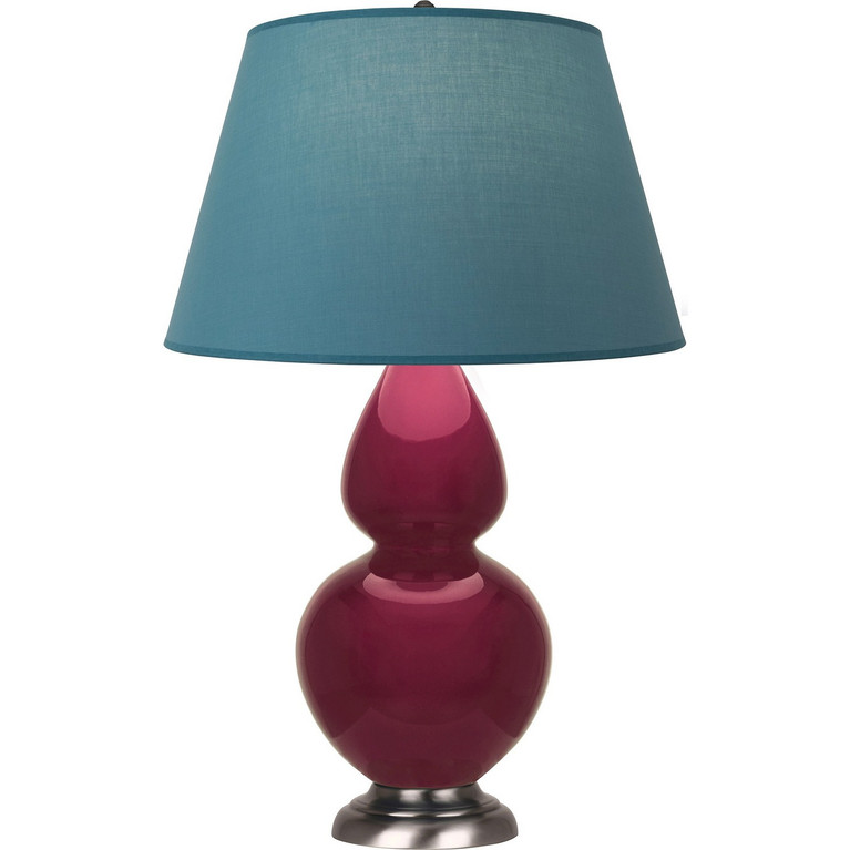 Robert Abbey - SM22B - One Light Table Lamp - Double Gourd - Sugar Plum Glazed Ceramic w/Antique Silver