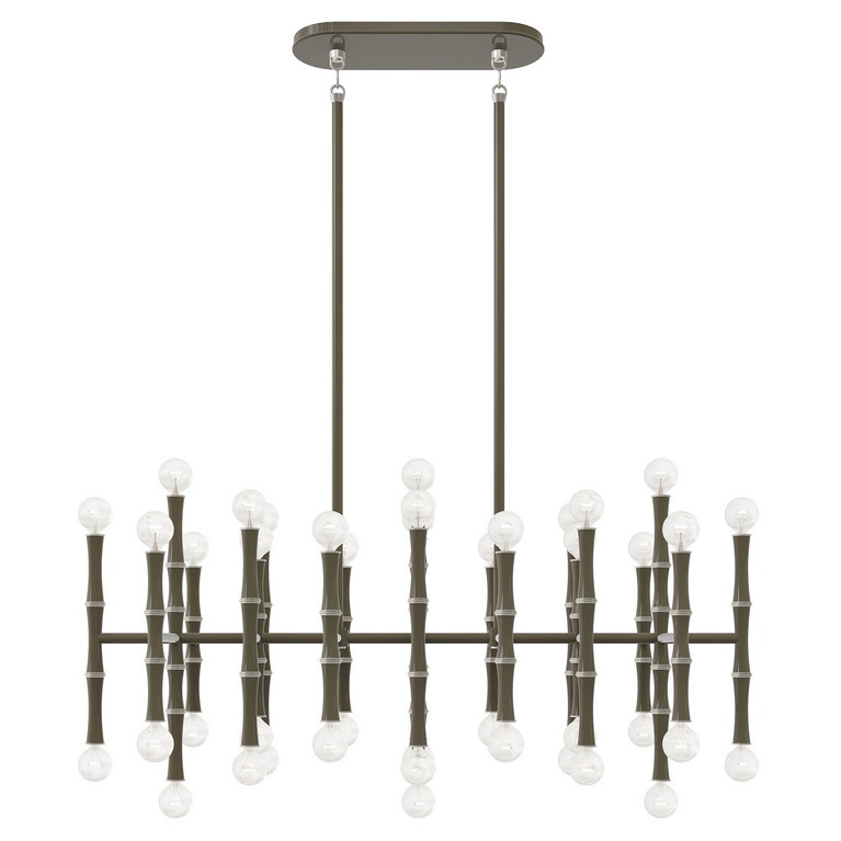 Robert Abbey - ST78 - 42 Light Chandelier - Kane - Smokey Taupe w/Polished Nickel
