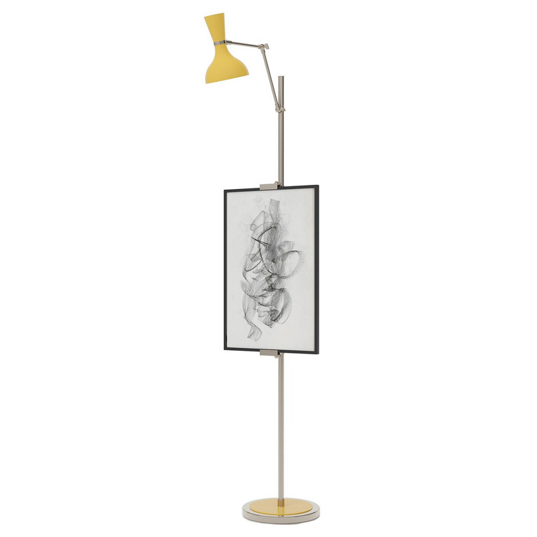 Robert Abbey - SU17SU - One Light Floor Easel - Clare - Polished Nickel w/Sunset Painted