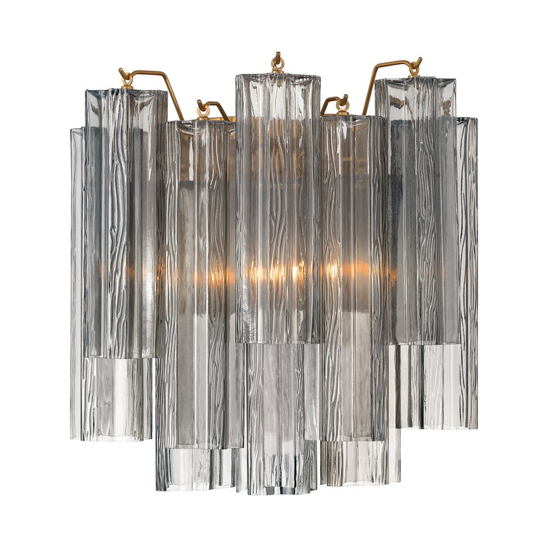 Crystorama - ADD-303-AG-SM - Two Light Wall Sconce - Addis - Aged Brass