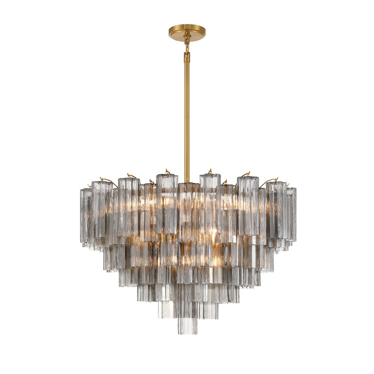 Crystorama - ADD-316-AG-SM - 16 Light Chandelier - Addis - Aged Brass