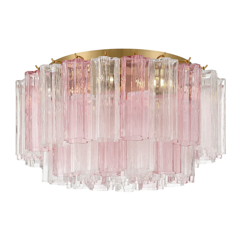 Crystorama - ADD-321-AG-SP - Seven Light Flush Mount - Addis - Aged Brass