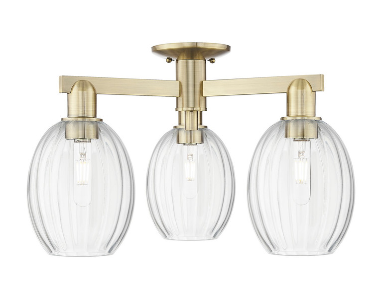 Innovations - 716-3F-AB-G459-6CL - Three Light Semi-Flush Mount - Arcadia - Antique Brass