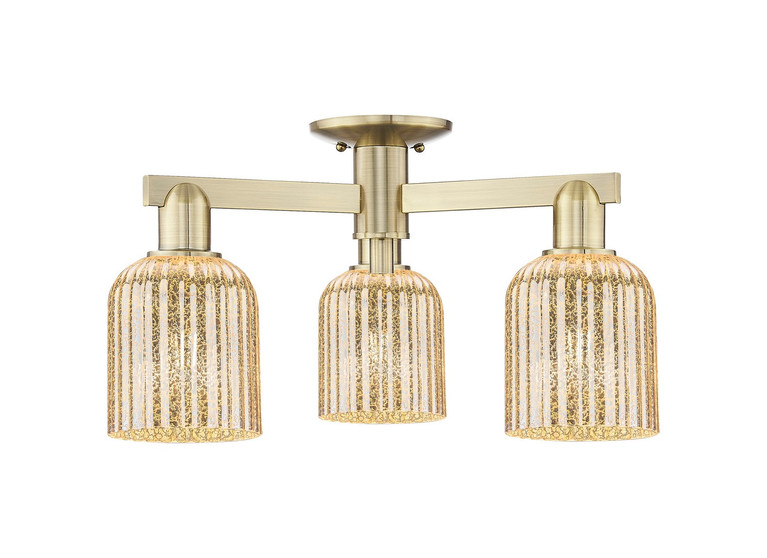 Innovations - 716-3F-AB-G559-5ME - Three Light Semi-Flush Mount - Arcadia - Antique Brass